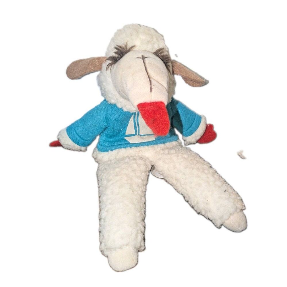 1993 Lamb Chop Plush 11” Hand Puppet Shari Lewis Blue Shirt Small Puppet Plush